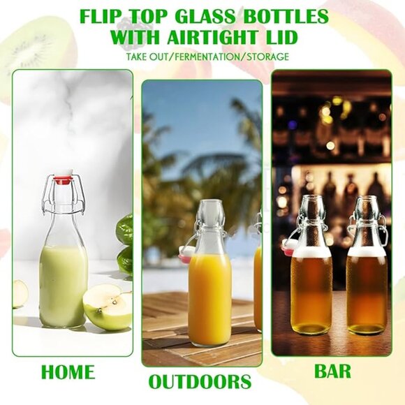 8 Swing Top Glass Bottles 8.5oz 8 bottles total Brand New Mint Condition - Picture 2 of 9